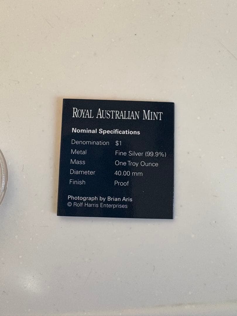 オーストラリア 1ドル 純銀　40g