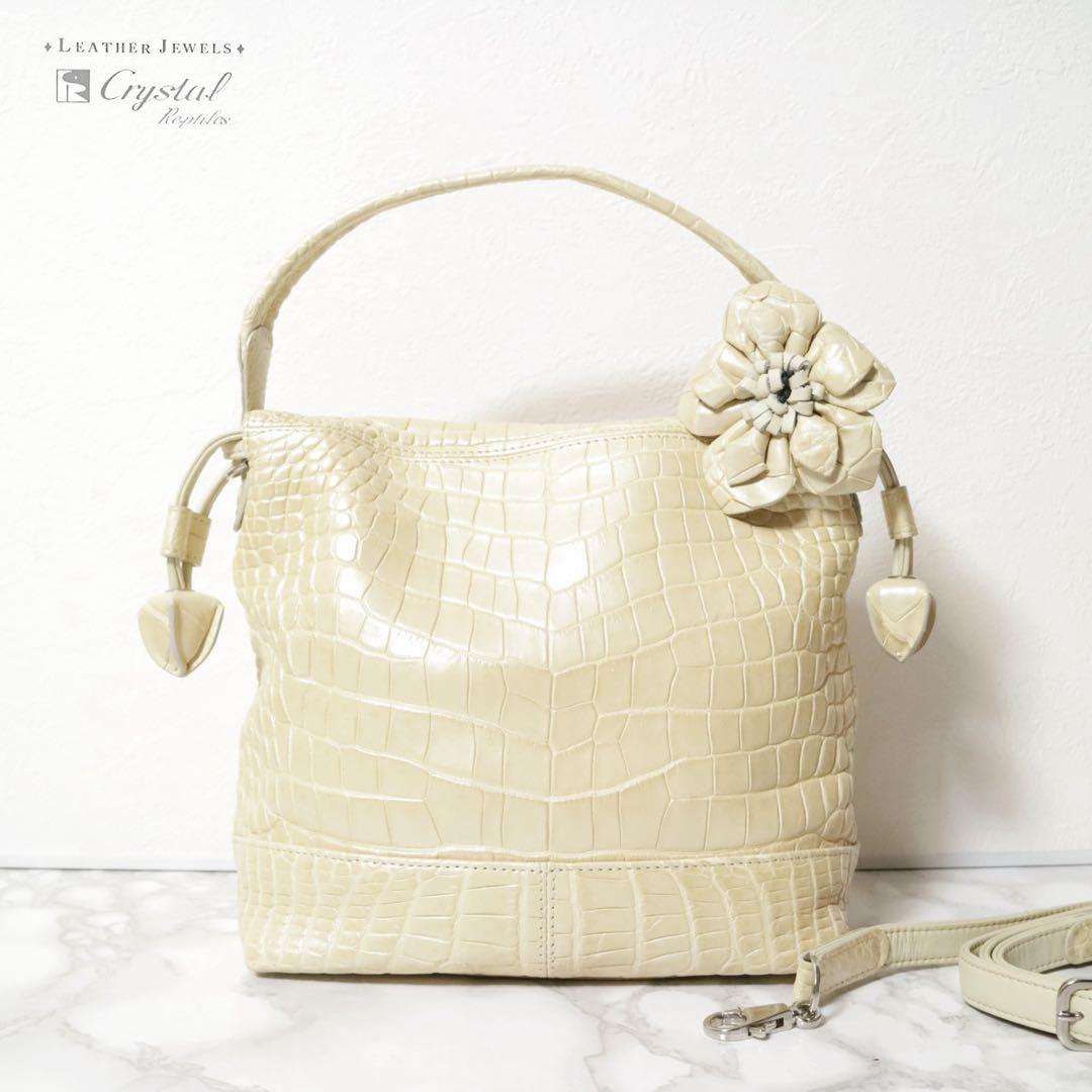 〈極美品〉Crystal Reptiles クロコダイル ショルダー JRA