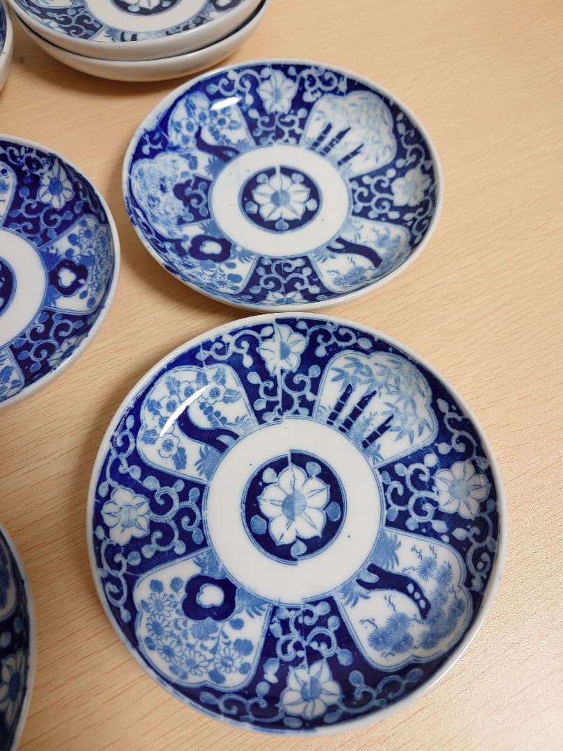 伊万里 伊万里焼 印判皿 松竹梅 【骨董品】小皿 16枚セット アンティーク