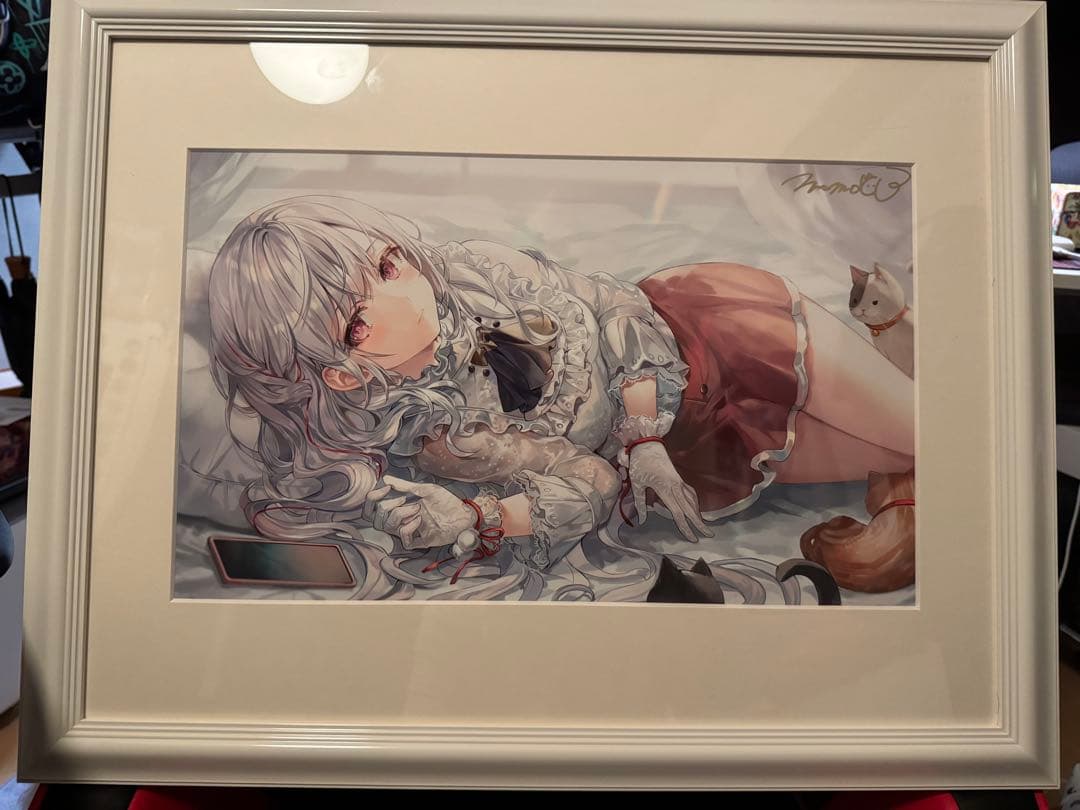 軸中心派 ももこ 直筆サイン入りA3複製原画・ひよりと